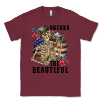 Burgundy America the beautiful 4th of july Classic Tee - CowGirlArtShop