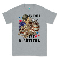 Heather Grey America the beautiful 4th of july Classic Tee - CowGirlArtShop
