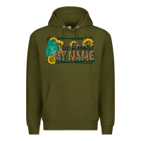 Army Green he knows my name isaiah 43 1 Premium Hoodie - NancyCooperArtShop