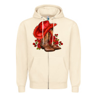 Sandshell valentines day cowboy boots red  and roses Zipper Hoodie - AdoDesignShop