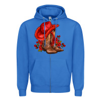 True Royal valentines day cowboy boots red  and roses Zipper Hoodie - AdoDesignShop