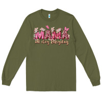 Army Green mama all day everyday Long Sleeve Tee - Zillion Design Studio