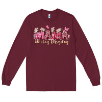 Burgundy mama all day everyday Long Sleeve Tee - Zillion Design Studio