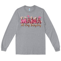 Heather Grey mama all day everyday Long Sleeve Tee - Zillion Design Studio