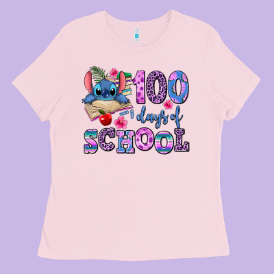 100 Days Of School Ladies Tee Designed By Adodesignshop