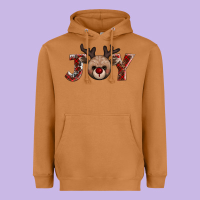 Joy Reindeer Heavyweight Hoodie Designed By Adodesignshop