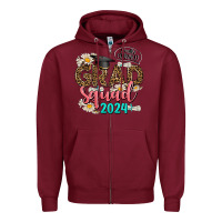 Burgundy grad squad 2024 Zipper Hoodie - AdoDesignShop