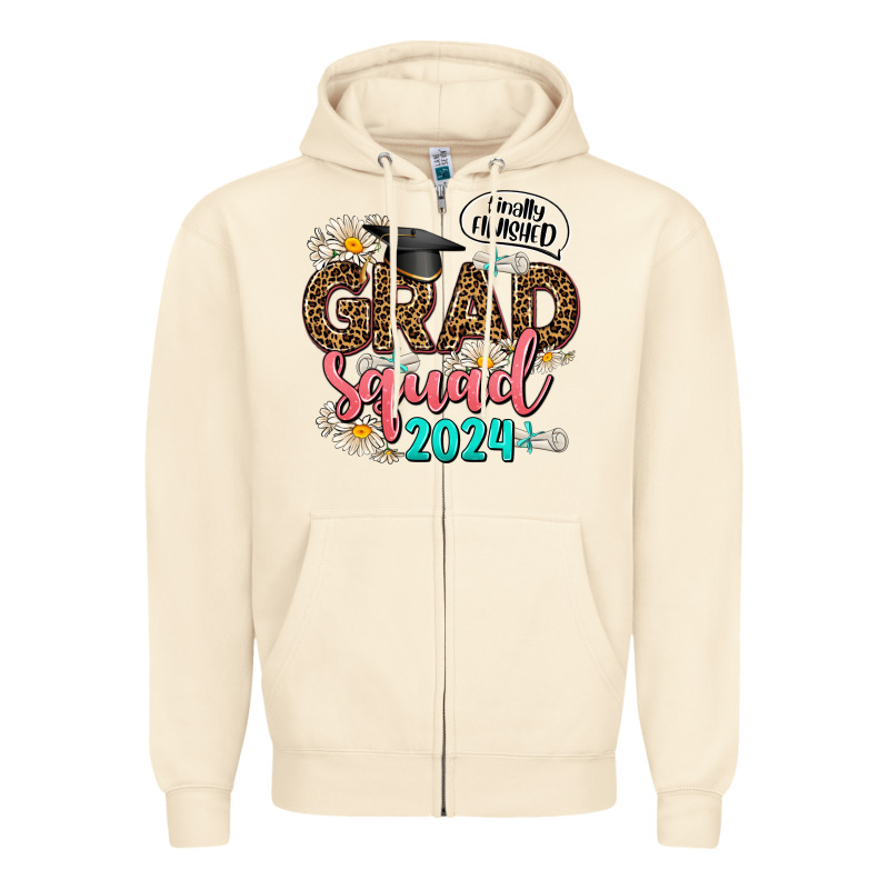 Grad Squad 2024 Zipper Hoodie by AdoDesignShop | Teevron