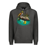 Charcoal Heather fishing pelican camp Premium Hoodie - NancyCooperArtShop