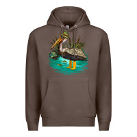 Coffee fishing pelican camp Premium Hoodie - NancyCooperArtShop
