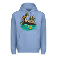 Colony Blue fishing pelican camp Premium Hoodie - NancyCooperArtShop