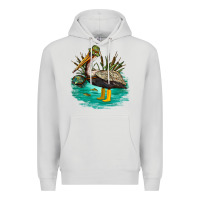Dove Grey fishing pelican camp Premium Hoodie - NancyCooperArtShop