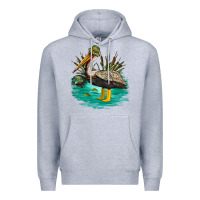 Heather Grey fishing pelican camp Premium Hoodie - NancyCooperArtShop