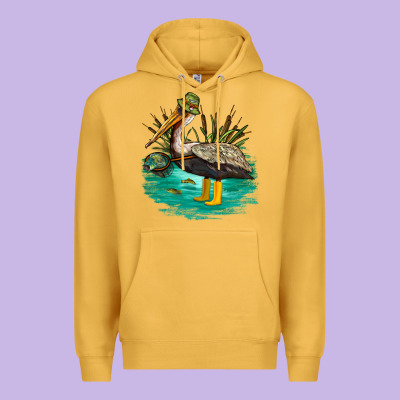 Fishing Pelican Camp Premium Hoodie Designed By Nancycooperartshop
