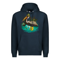 Navy fishing pelican camp Premium Hoodie - NancyCooperArtShop