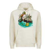 Oatmeal Heather fishing pelican camp Premium Hoodie - NancyCooperArtShop