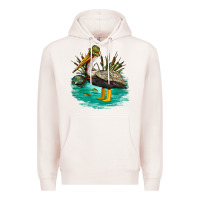 Pale Pink fishing pelican camp Premium Hoodie - NancyCooperArtShop