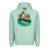 Seafoam fishing pelican camp Premium Hoodie - NancyCooperArtShop