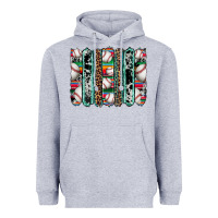Heather Grey baseball serape cowhide turquoise leopard glitter  brushstrokes Heavyweight Hoodie - Artiststas