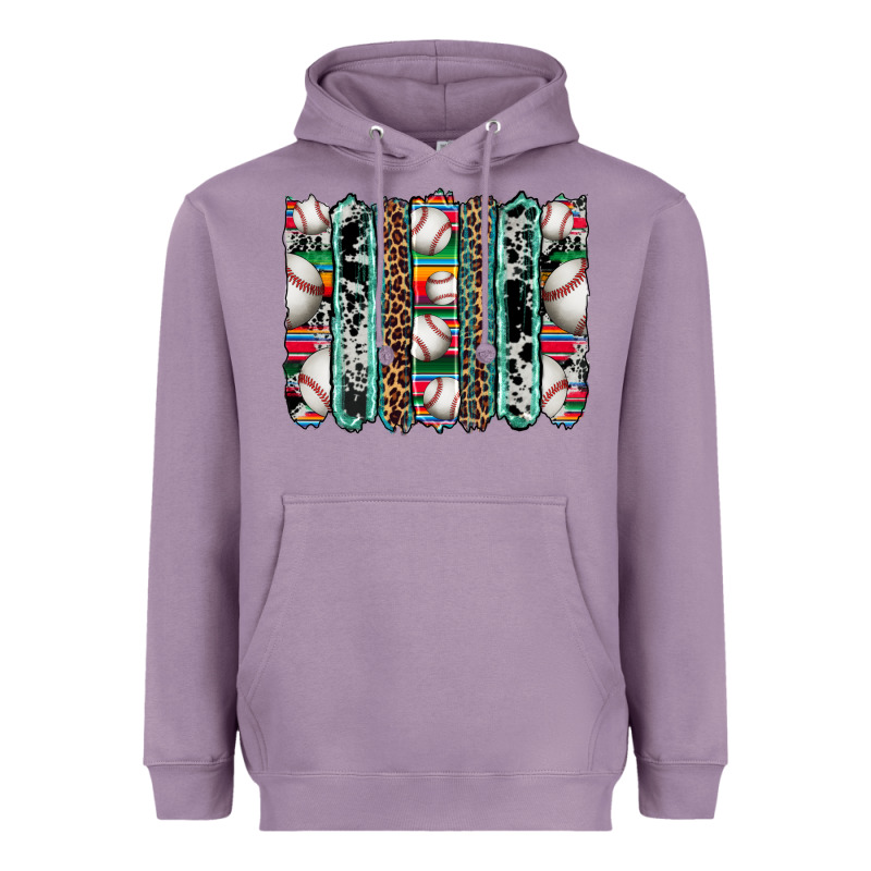 Baseball Serape Cowhide Turquoise Leopard Glitter  Brushstrokes Heavyweight Hoodie by Artiststas | Teevron