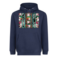 Navy baseball serape cowhide turquoise leopard glitter  brushstrokes Heavyweight Hoodie - Artiststas