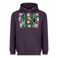 Plum baseball serape cowhide turquoise leopard glitter  brushstrokes Heavyweight Hoodie - Artiststas