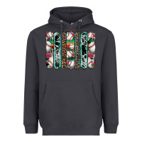 Smoke baseball serape cowhide turquoise leopard glitter  brushstrokes Heavyweight Hoodie - Artiststas