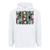 White baseball serape cowhide turquoise leopard glitter  brushstrokes Heavyweight Hoodie - Artiststas