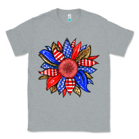 Heather Grey America sunflower Classic Tee - Neo Western