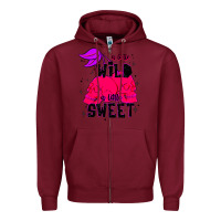 Burgundy a little wild a little sweet Zipper Hoodie - JahusDesignShop