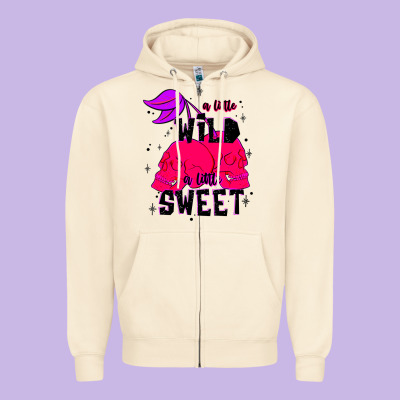 A Little Wild A Little Sweet Zipper Hoodie Designed By Jahusdesignshop