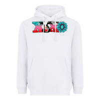 White xoxo with cow Heavyweight Hoodie - AdoDesignShop