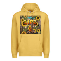 Antique Gold camp life Premium Hoodie - NancyCooperArtShop
