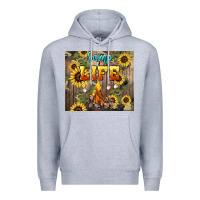 Heather Grey camp life Premium Hoodie - NancyCooperArtShop