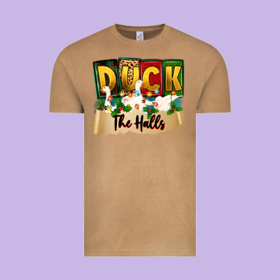 Christmas Duck The Halls Vintage Tee Designed By Zillion Design Studio