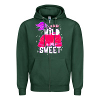 Sports Green a little wild a little sweet Zipper Hoodie - JahusDesignShop