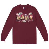 Burgundy mama with license letters Long Sleeve Tee - Zillion Design Studio
