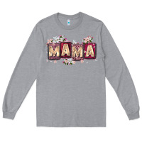 Heather Grey mama with license letters Long Sleeve Tee - Zillion Design Studio