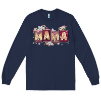 Navy mama with license letters Long Sleeve Tee - Zillion Design Studio