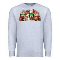 Heather Grey Christmas snow coffee cups Premium Sweatshirt - Jasminsmagicworld