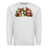 Oatmeal Heather Christmas snow coffee cups Premium Sweatshirt - Jasminsmagicworld