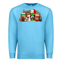 Ocean Blue Christmas snow coffee cups Premium Sweatshirt - Jasminsmagicworld