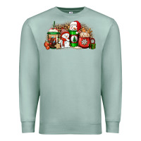 Seafoam Christmas snow coffee cups Premium Sweatshirt - Jasminsmagicworld
