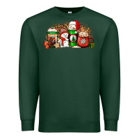 Sports Green Christmas snow coffee cups Premium Sweatshirt - Jasminsmagicworld