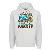 Dove Grey fueled by iced coffee and anxiety Premium Hoodie - NancyCooperArtShop