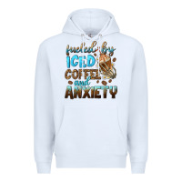 White fueled by iced coffee and anxiety Premium Hoodie - NancyCooperArtShop