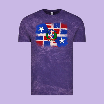 Dominican And Puerto Rico Flag Vintage Tee Designed By Texasbilliewilder