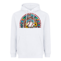 White baseball rainbow Heavyweight Hoodie - Artiststas