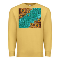 Antique Gold Tooled Leather And Sunflowers Premium Sweatshirt - Jasminsmagicworld