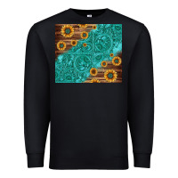 Black Tooled Leather And Sunflowers Premium Sweatshirt - Jasminsmagicworld